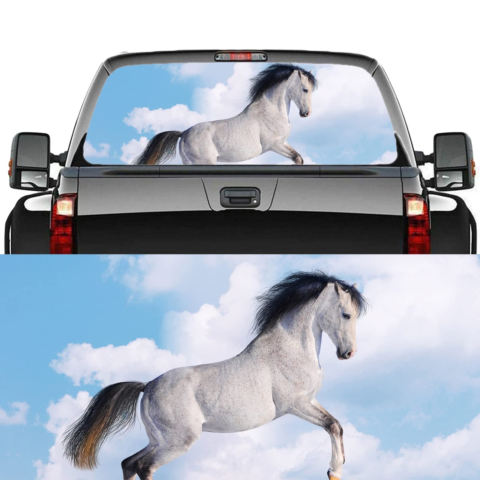 WOKEZ Truck Decal Decal Decal Horse Decorated Car Decals Decals Adesile per Cavalli per Cavallo Adatta SUV, Furgone, Camion, Auto, Raccolta,165x56cm