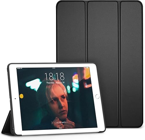 Carcasa para iPad Mini 4, DTTO, antirraspones, ultradelgado, liviano, con autoencendido y autoapagado, cubierta con soporte de triple doblado, con