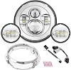 SUNPIE Motorcycle 7 Inch Head light Black Compatible with H_arley Road King, Compatible with Road/Electra/Street Glide with 4-1/2 Fog Lights Mounting Bracket