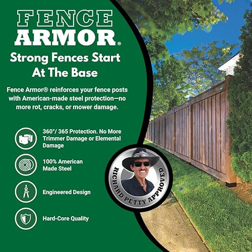 Miniatura 2 de Fence Armor Protector de poste de acero galvanizado Pro-Series  Protección contra cortadoras de cuerdas y daños en equipos de mantenimiento del