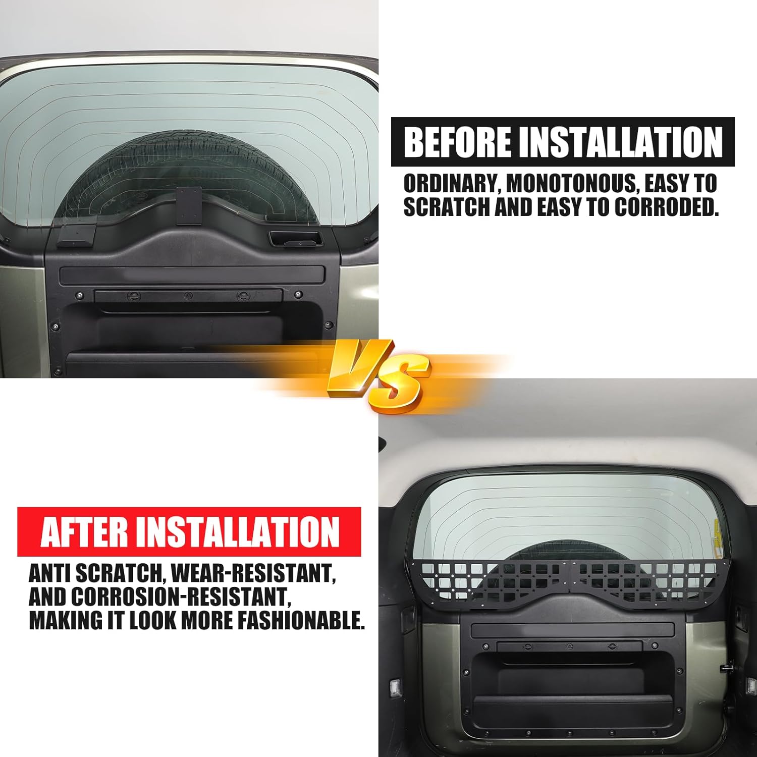 PIUGILH Rear Window Molle Panel Modular Storage Panel Compatible with Land Rover Defender 90 110 130 2020 2021 2022 2023 2024 2025 2026 Interior Accessories