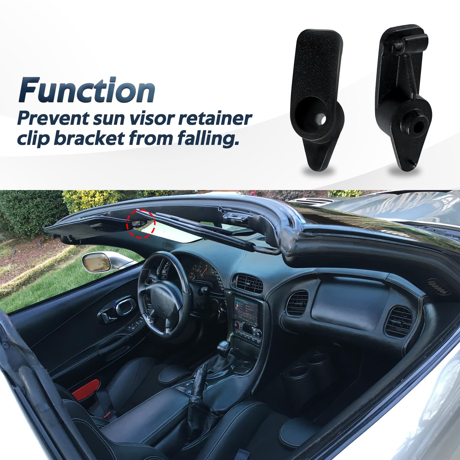 Chevrolet Corvette C5 Sun Visor Retaining Clip Bracket 10411051 – Soillar – 1997-2004