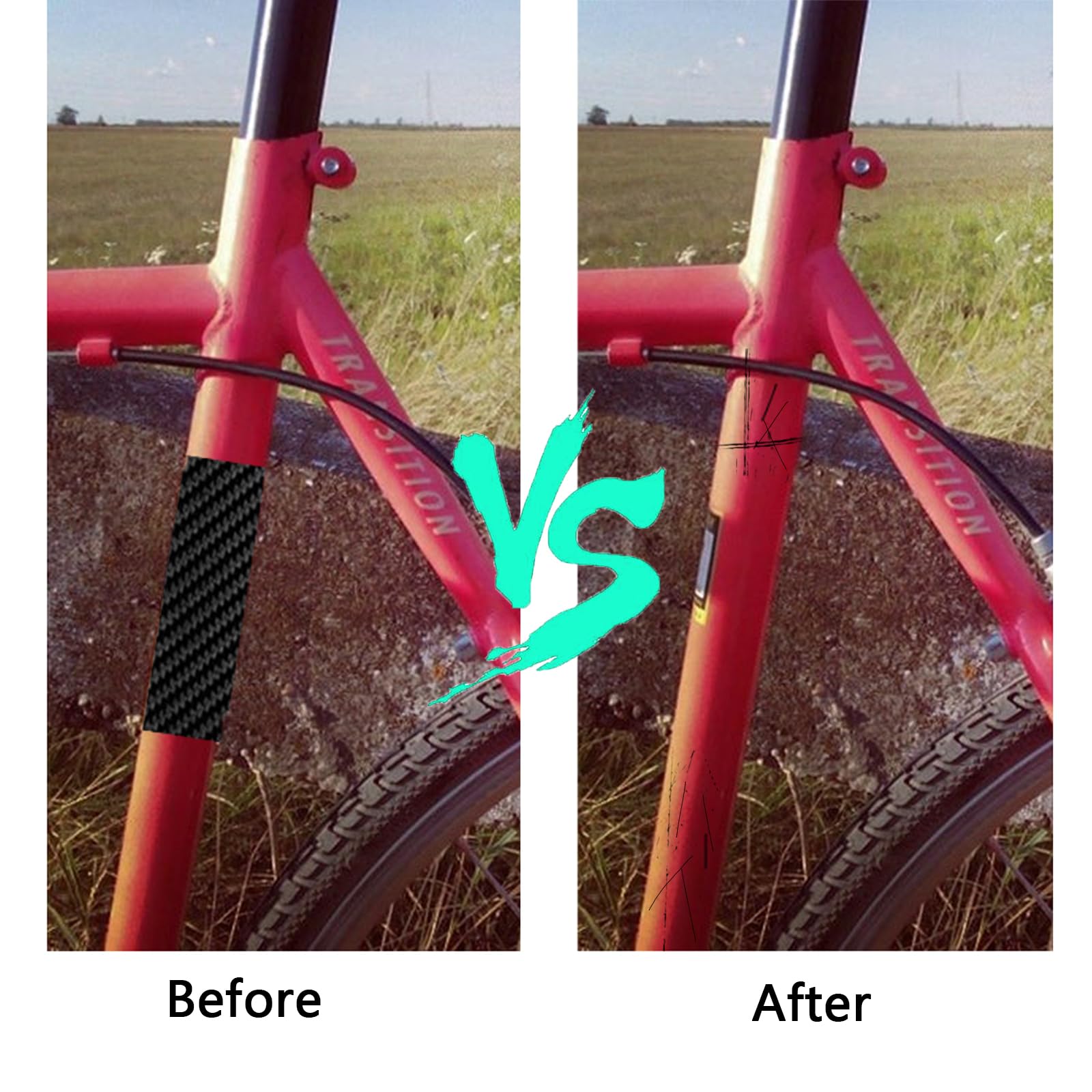 UProtect Film De Protection Cadre Du Vélo électrique Pour VTT, BMX, Etc. - Pack De 20 Pièces Contre Des éclats De Pierres - Carbonique & Autocollant