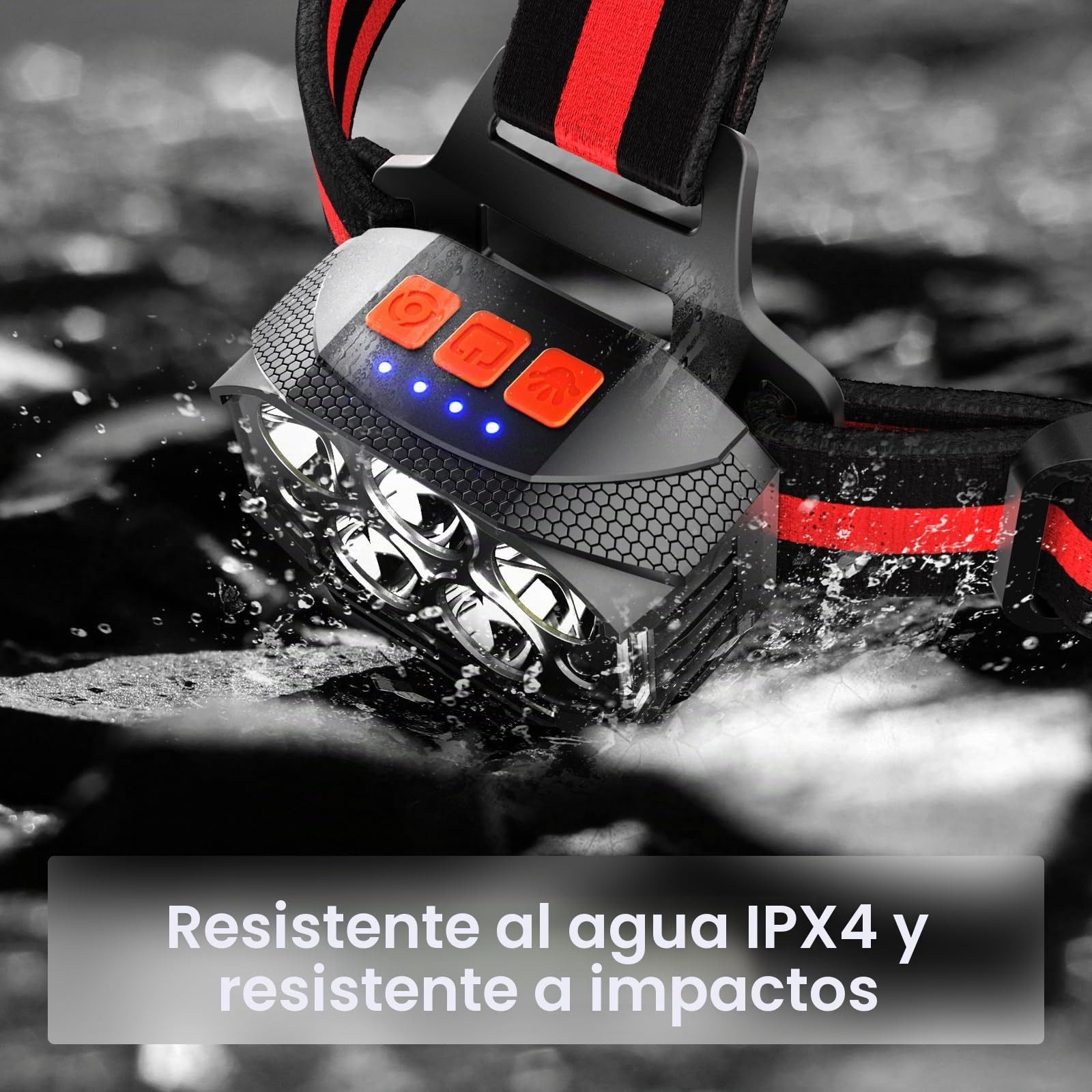COPIC Linterna Frontal 1100 Lúmenes LED Recargable con Sensor, 14 Modos con Luz Roja, USB, 90° Ajustable, IPX4 para Running, Camping, Senderismo y Trabajo Nocturno