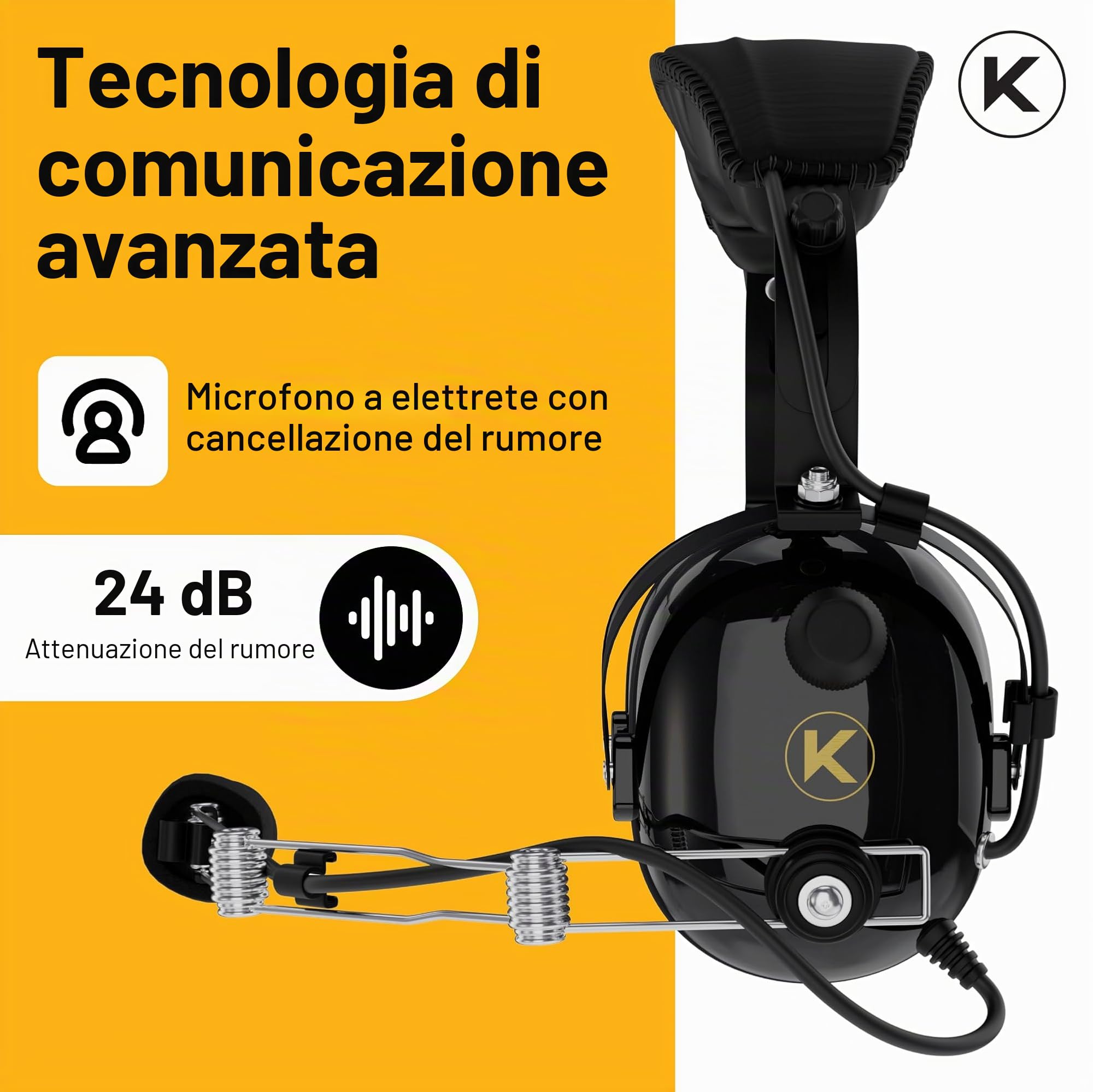 Kore Aviazione P1 Series Pnr Pilot Aviation Headset – Nero