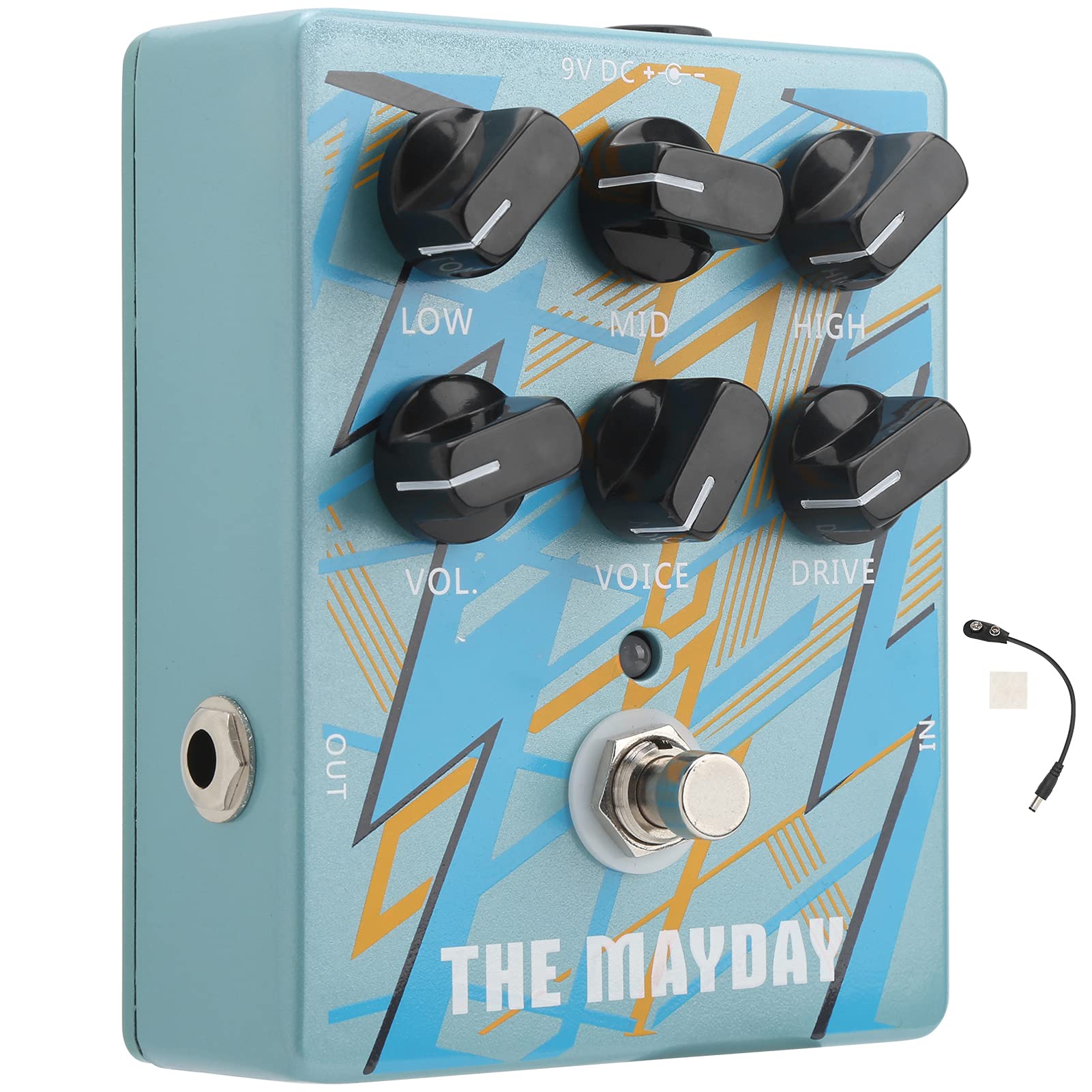Pedal de Efecto de Modulación Analógica con 6 Perillas Pedal Amplificador de Guitarra Ajustable Material Metálico de para Jugadores Principiantes