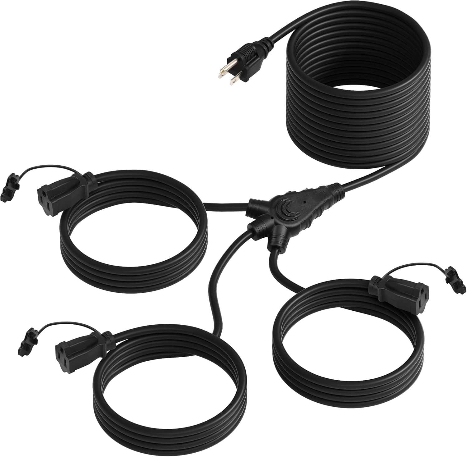 DEWENWILS Outdoor Extension Cord Multiple Outlet, 3 Prong Outlets Plugs