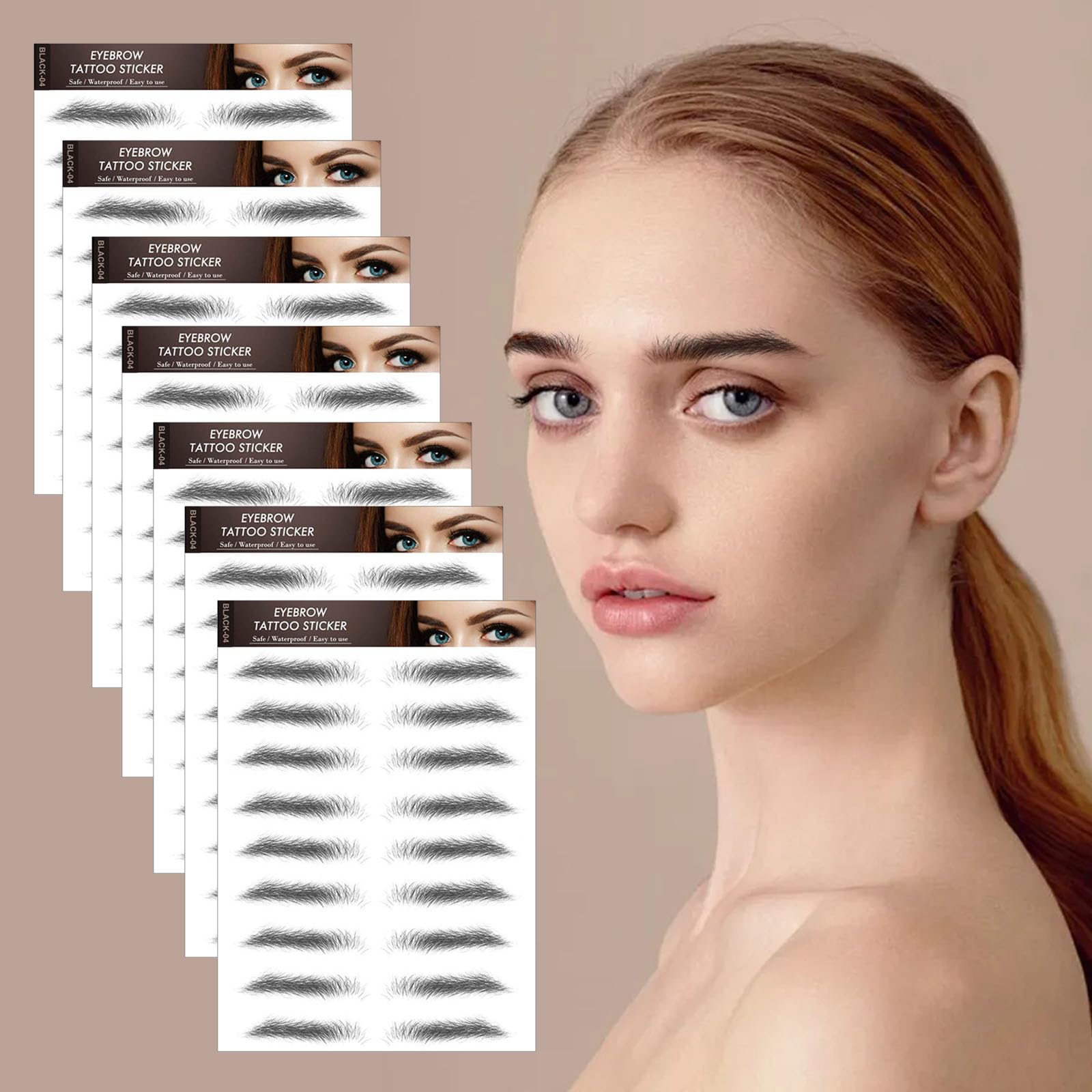 AWAVM 7Sheets/77Pairs 4D Hair-Like Eyebrow Tattoo Stickers Waterproof Natural Fake Stickers,Long Lasting Eyebrow Grooming Shaping Perfect for Women and Girls (Black-04) - Image 4