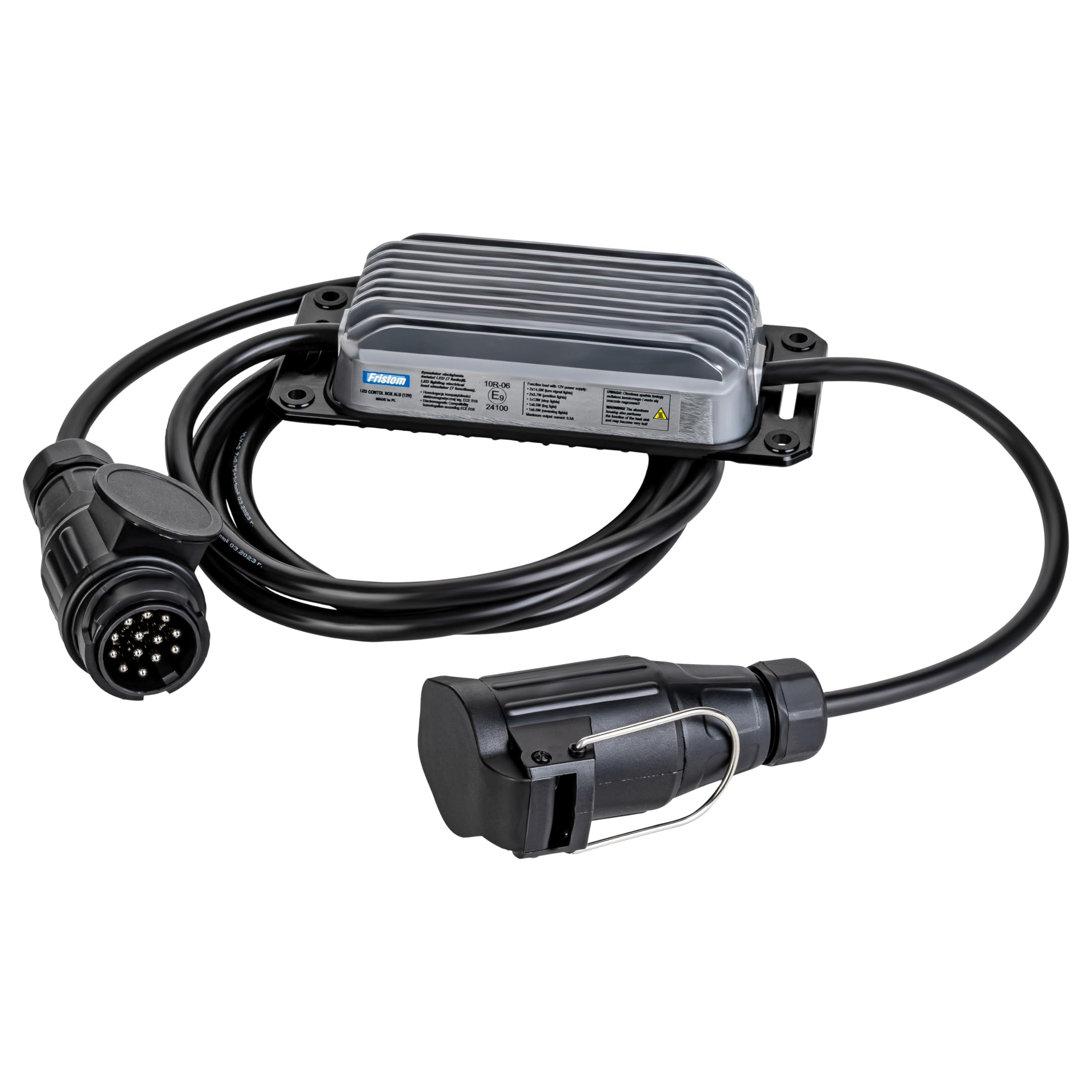 Fristom Steuergerät 13-poliges LED Vorschaltgerät für Anhängerbeleuchtung Wasserdichtes Aluminiumgehäuse LED-Lastwiderstand für fehlerfreie Funktion ECE R48 konform