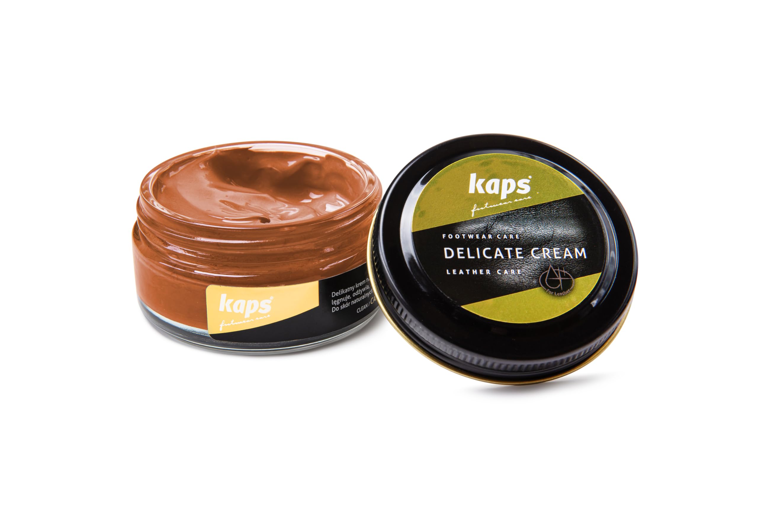 Kaps Crème Délicate – Crème De Cirage Cuir Naturel Et Synthé – Soin Chaussures Professionnel – Soin Intensif Du Cuir Et Nourrissant– Pot Verre 50ml – Plusieurs Couleurs - 1