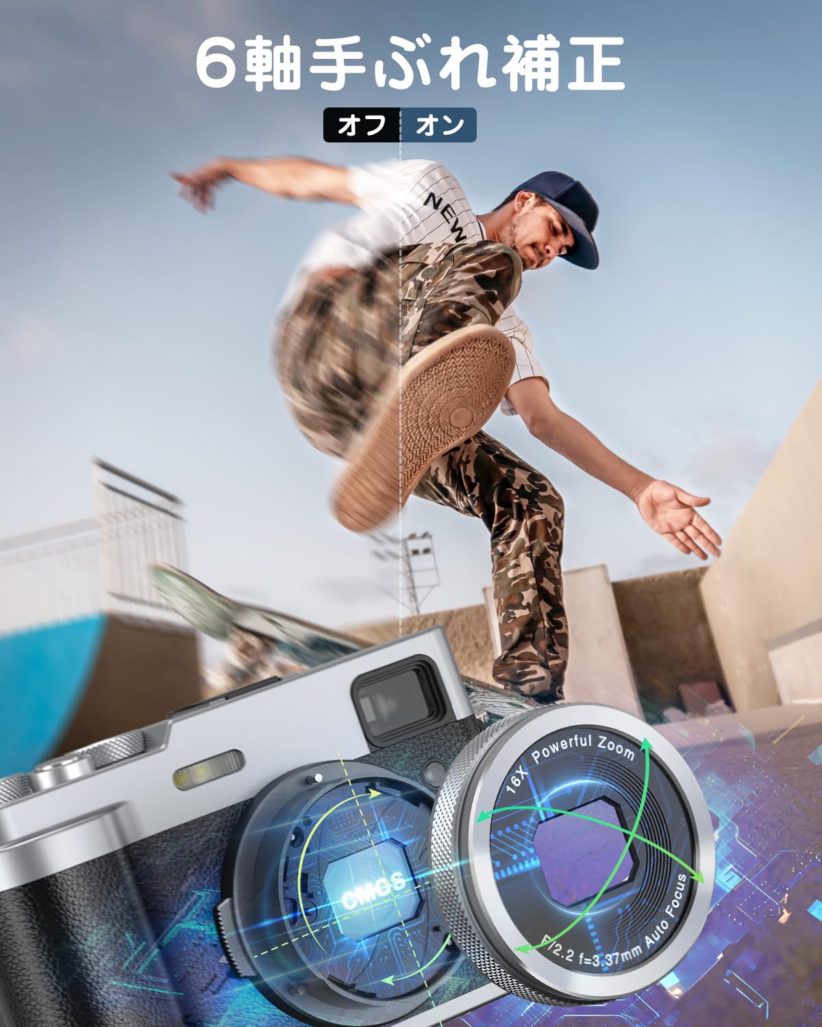 Amazon | 5K デジカメ スマホに送れる デジタルカメラ 4800万画素