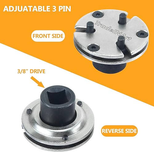 Miniatura 3 de Herramienta de repuesto universal ajustable de 2 y 3 pines, pinza de freno de retroceso, unidad cuadrada de 38 pulgadas