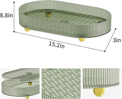 Miniatura 7 de Bandeja para servir con soporte de metal, moderna bandeja decorativa para mesa de café, sala de estar, alimentos, almacenamiento de cosméticos, 15 x