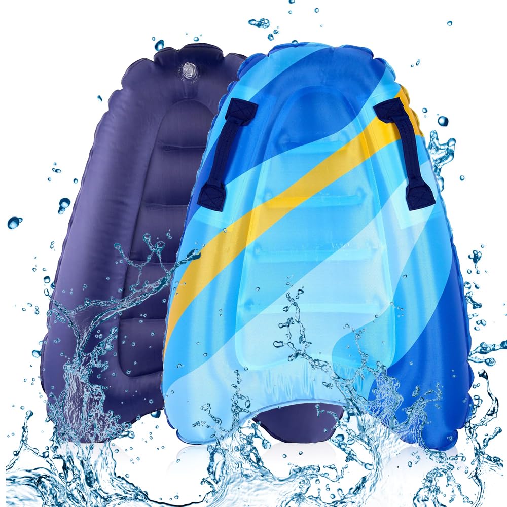 mizikuu Bodyboard Hinchable, Tabla Surf Inflables para Niños Tabla Bodyboard de Surf Hinchable para Niños Playa Surf Diversión en el Agua Aprender a Nadar, Azul