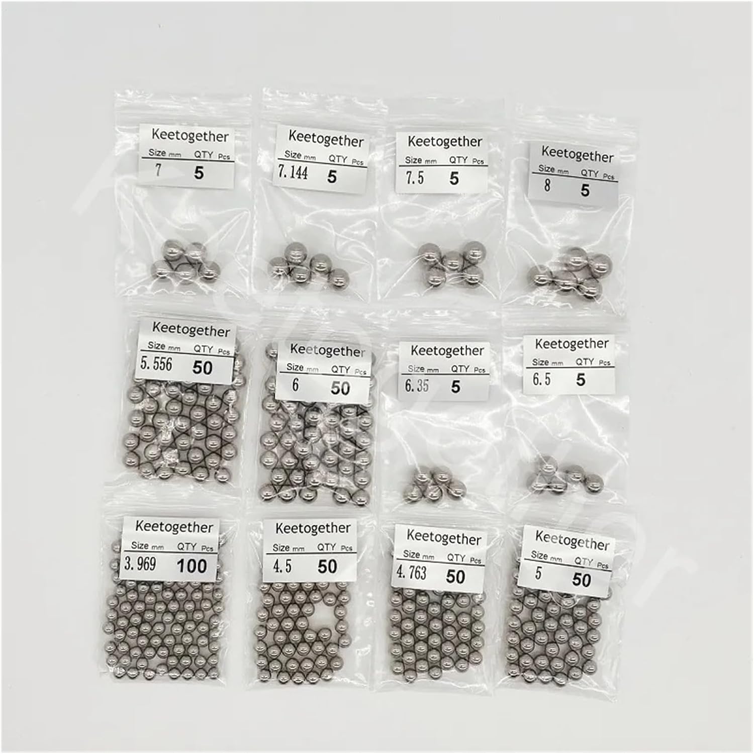 CAALO Precision Bearing Ball G100 304 Stainless Steel Smooth Ball Diameter 1-12 mm Suitable for Bearings/DIY Repair/Outdoor Hunting (Size : 3.969mm-100Pcs)