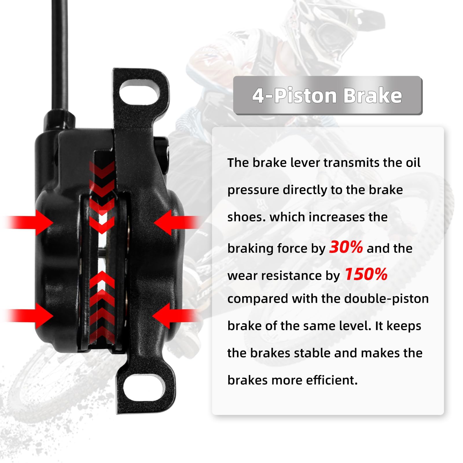 Juego de Frenos de Disco hidráulicos para MTB con 2 pistones, manetas de Freno de Aluminio, latiguillos de 800 mm Delante y 1550 mm detrás, para MTB, Bicicletas de montaña y de Carretera