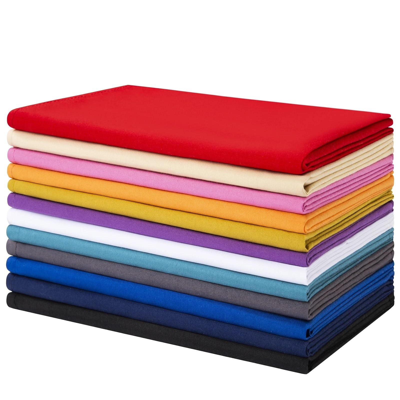 Servietten Stoffservietten aus Polyester, waschbare mit gesäumten Kanten, for Partys, Hochzeiten und Feiertage, 12er-Pack(Golden Yellow-6pcs)