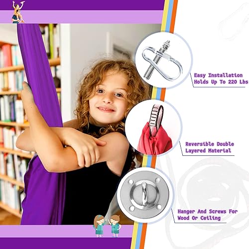 Miniatura 2 de Columpio sensorial para niños, terapia de alegría sensorial duradera, terapia colgante para interiores y exteriores, hamaca para niños, adolescentes