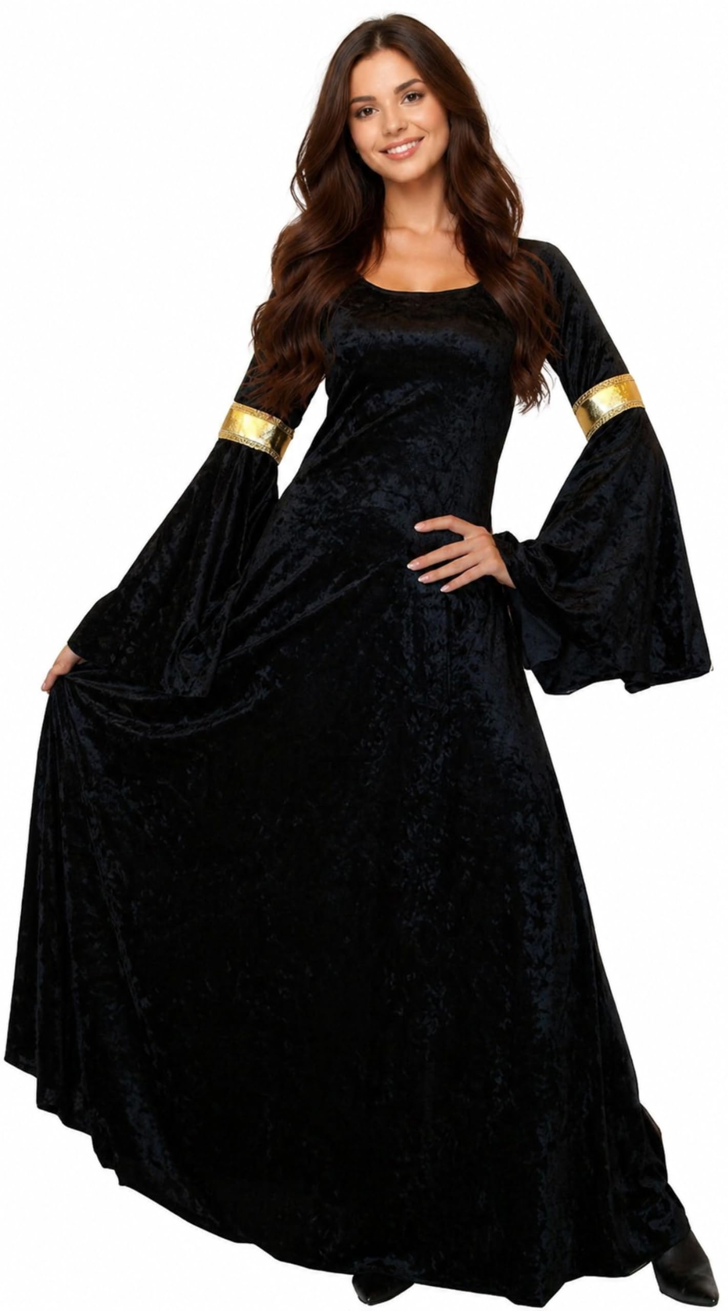 MAYLYNN 10923-M - Costume de rêve d'Elbe médiéval, taille XXL, noir