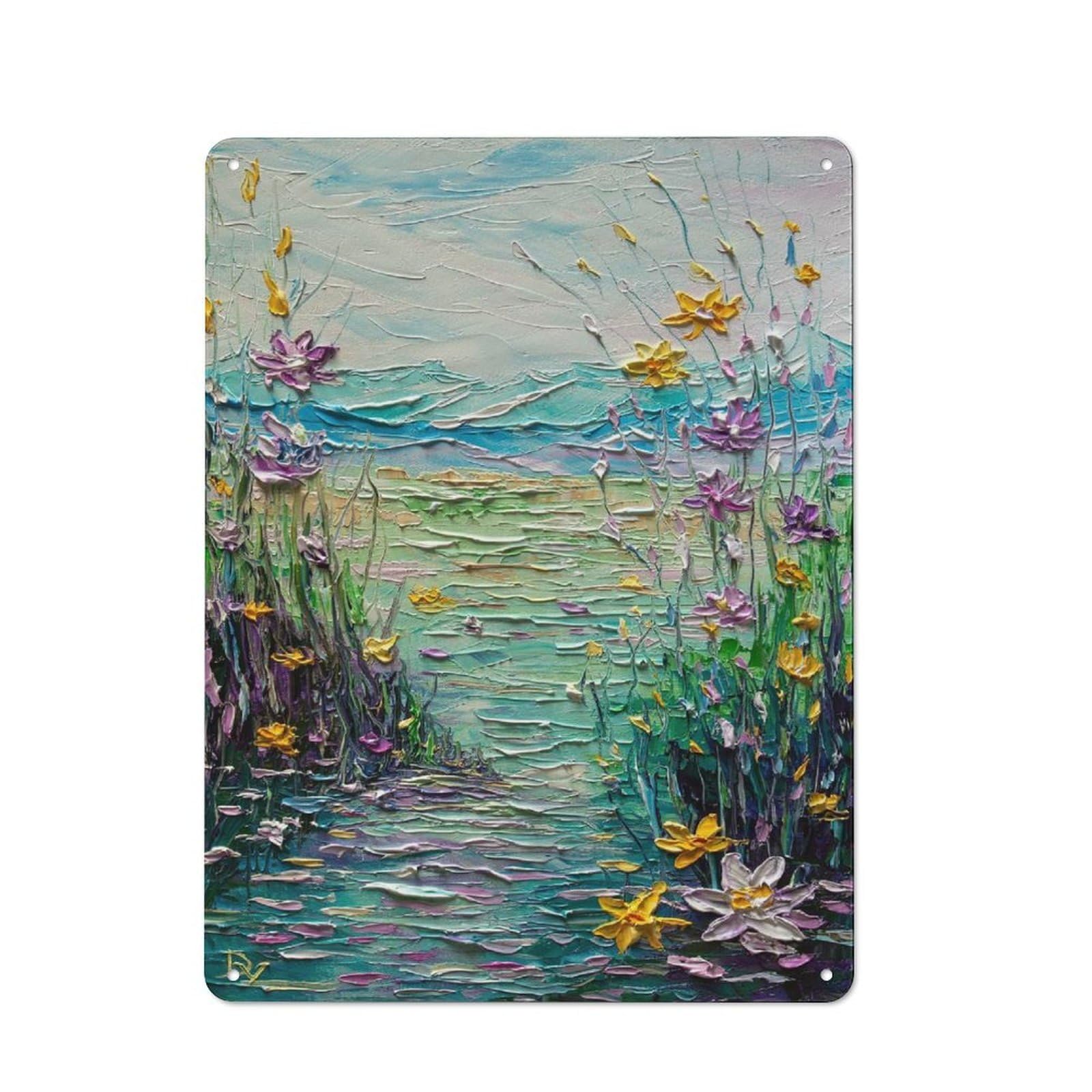 Junmoney Style-20 Metal Wall Sign 40X30cm Featuring Enchanted Shore For Café Or Restaurant, A New Home Present For Hospitality Interior Collectors