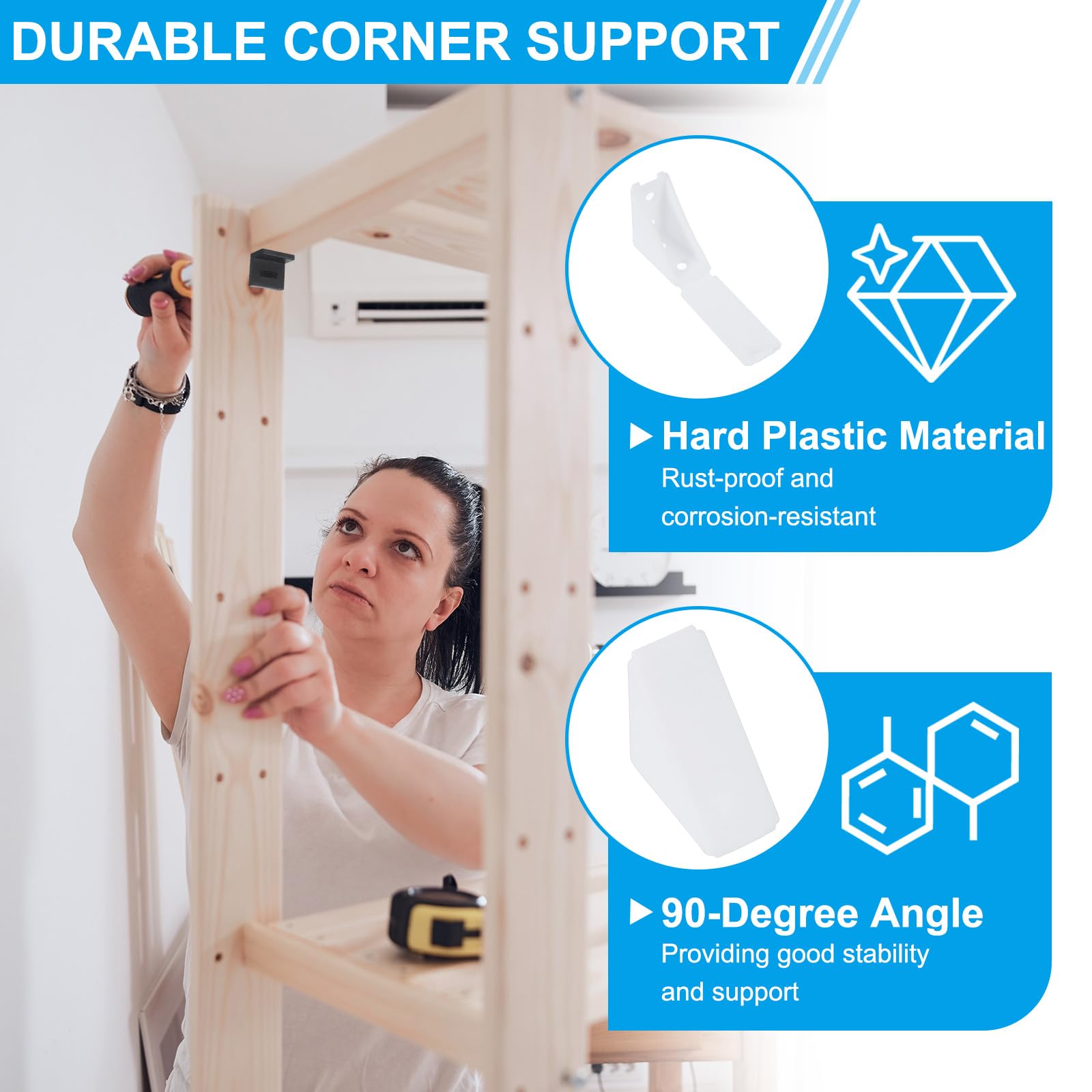 PATIKIL Plastic Corner Braces 40x40x56mm - Image 3