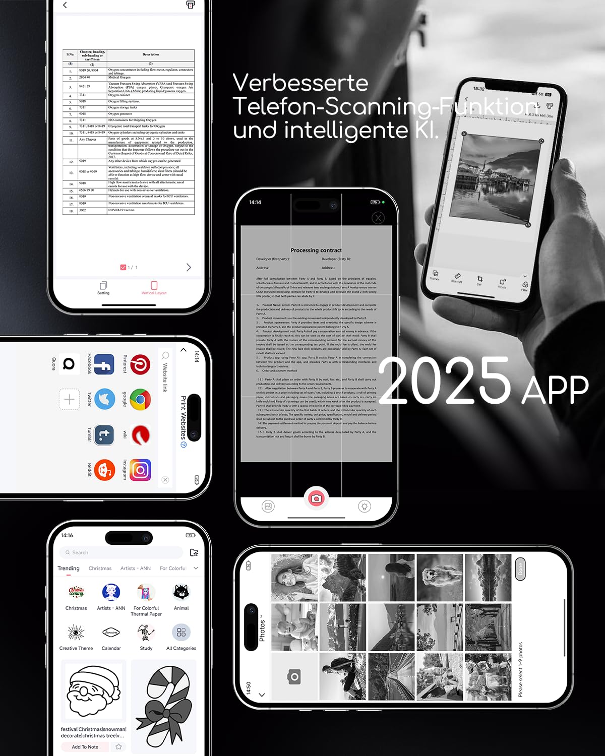 TATTMUSE Mobiler Drucker A4 für Unterwegs, Mobiler Drucker, Belegdrucker | Lernen, Tragbarer Kompatibel mit Phone, Monochromer Reisedrucker Nur Thermopapie, Weiß