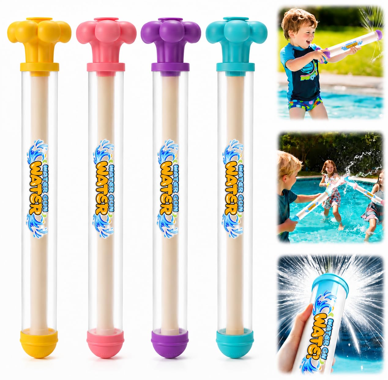 4PCS Firework Water Gun, Water Squirter Toy for Kids Adults
