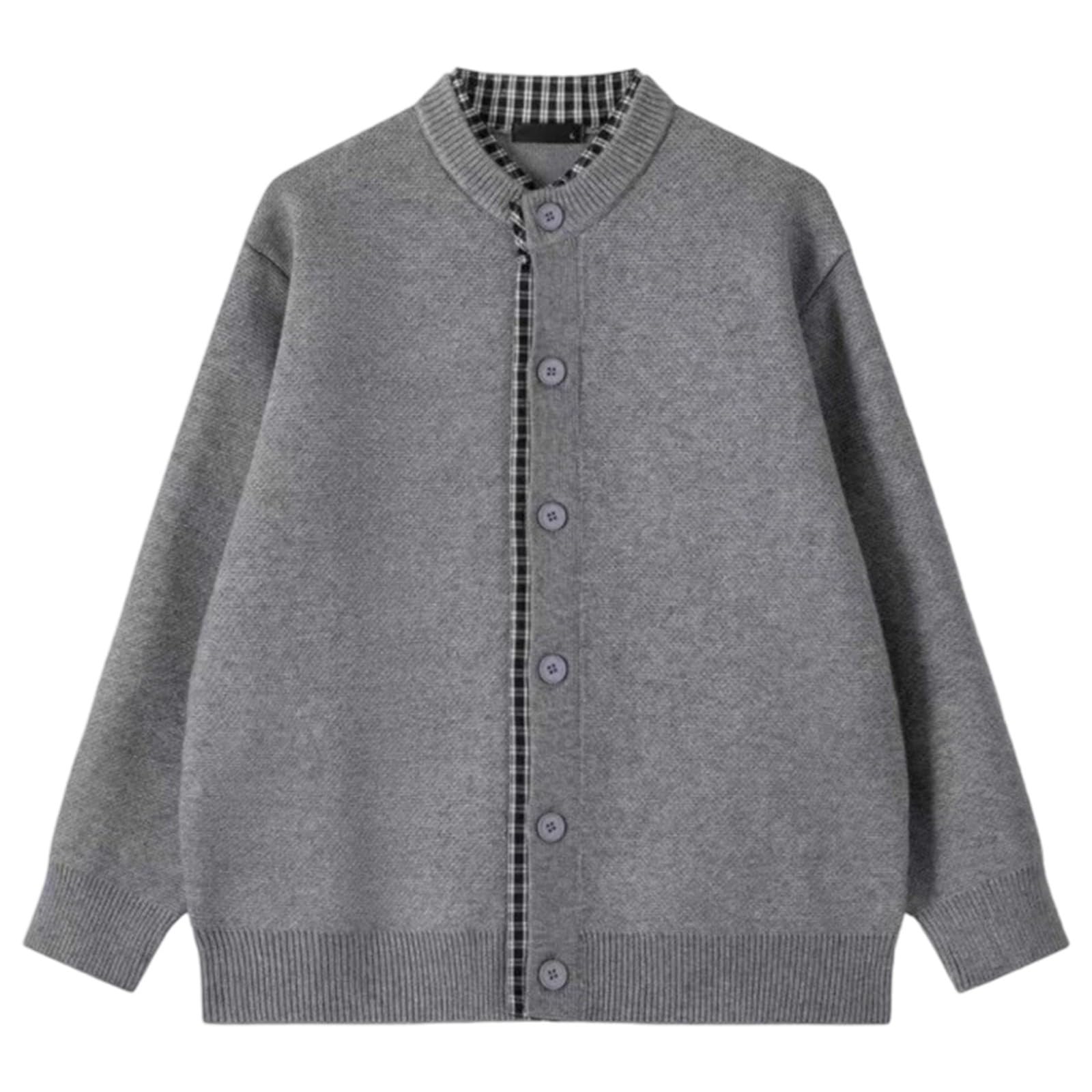 Cardigan Punto Botones Hombre, Botones Chaqueta Hombre con Cuello Chal Suéter Cuello V Punto Manga Larga Solapa Cuello Abrigo De Punto con Bolsillos Suéter Otoño Invierno