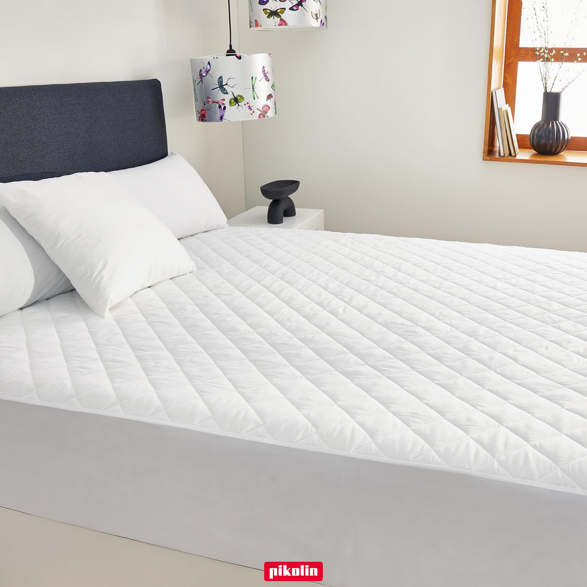 PIKOLIN Wasserdichter Matratzenschoner 180x200 cm, Gesteppt & Atmungsaktiv, Silktouch-Gefühl, OEKO-TEX zertifiziert, bis 32 cm Höhe, Weich wattiert