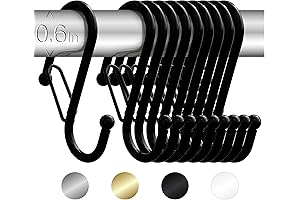 Heavy Duty 2.5 Inch Black S Hooks (10 Pack)