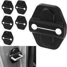 6PCS Door Latch Lock Cover, Car Door Shock Absorber, Black Door Latch Lock Trim Cover, Rust Stopper Shock Absorption Pads Fit for Jeep Wrangler JLU JL 4XE Unlimited & Gladiator JT 2018-2025