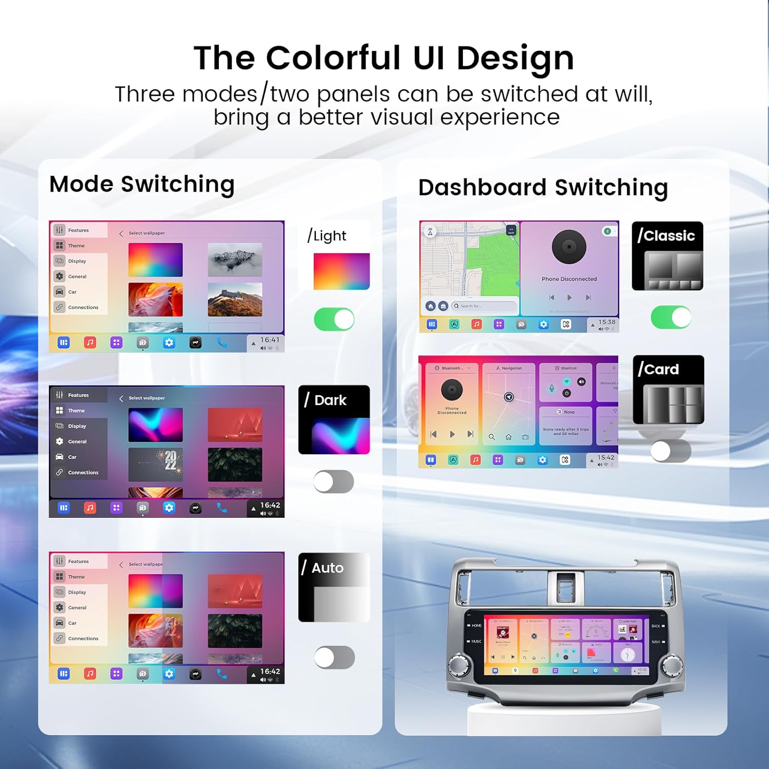8+256GB Car Radio for Toyota 4Runner 2010-2023 with Wireless Carplay & Wireless/Wired Android Auto, Android13 Head Unit, Gyroscope, Vivid13, 10.25'' QLED Screen