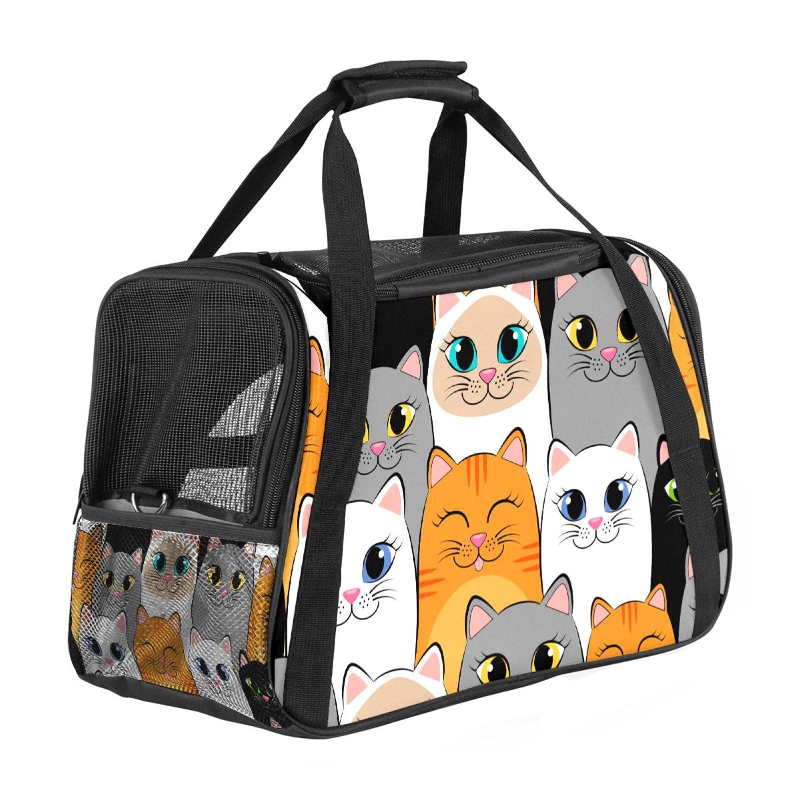 Sac de transport portable chat chien lapin approuvé avion motif original