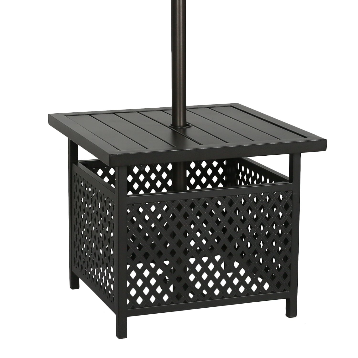 Amazon Com Outdoor Umbrella Side Table Stand Patio Bistro Table With Umbrella Hole Garden Outdoor