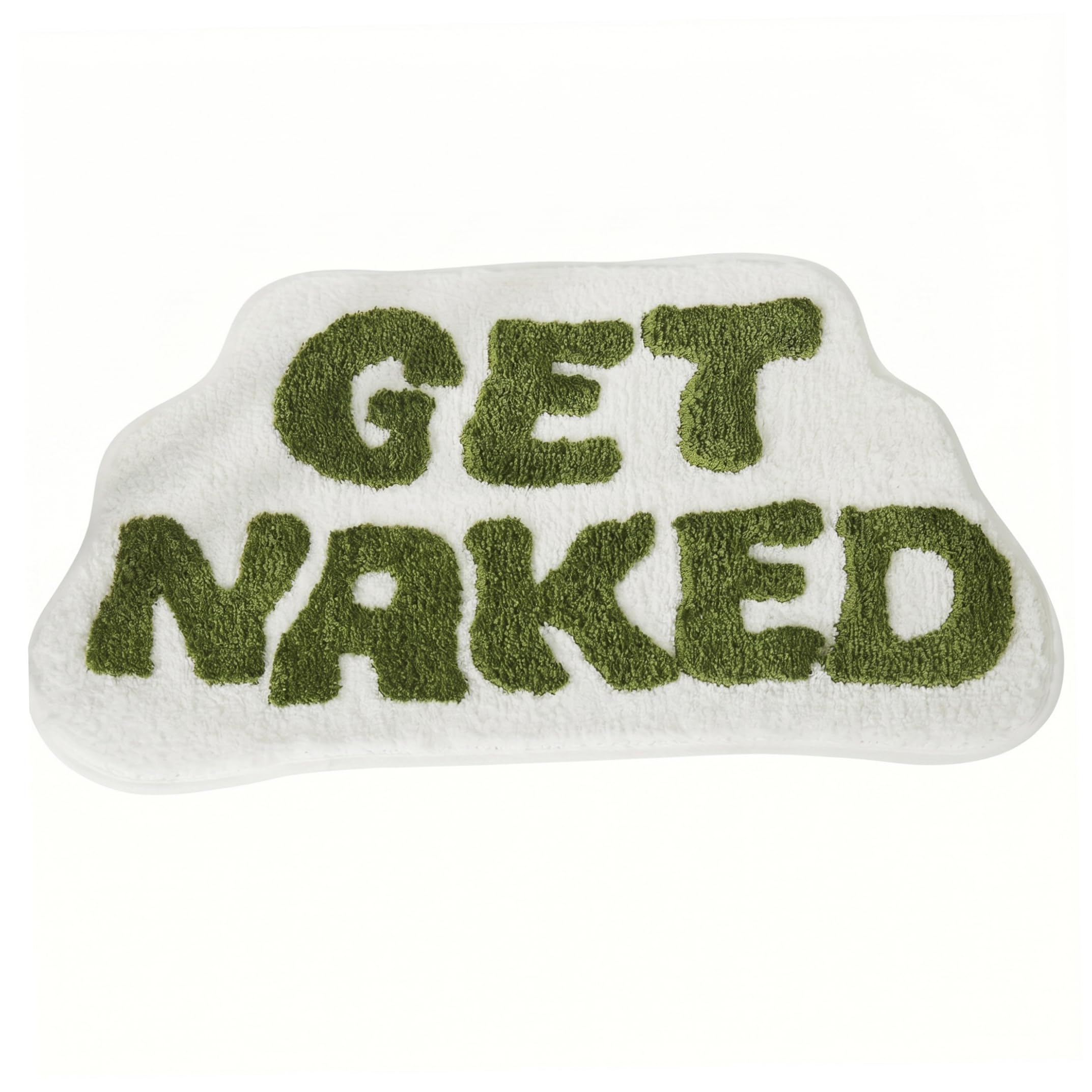 Xdyyjrasa Funny Bathroom Rug - Get Naked Soft Absorbent Plush Mat for Bathroom & Entryway 20x31in, Green