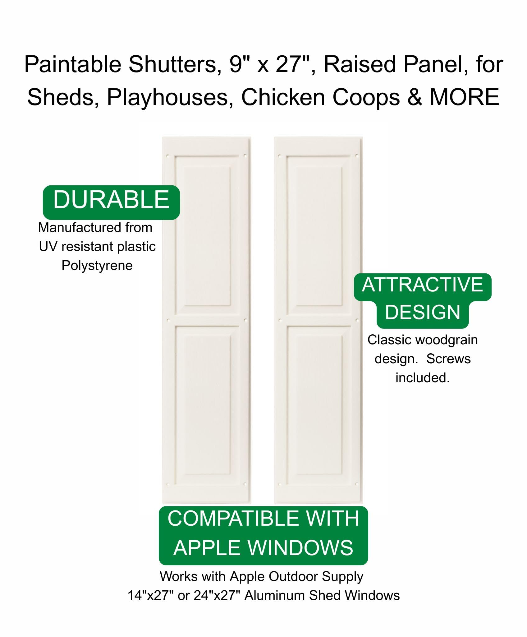Shed Shutters Raised Panel 9