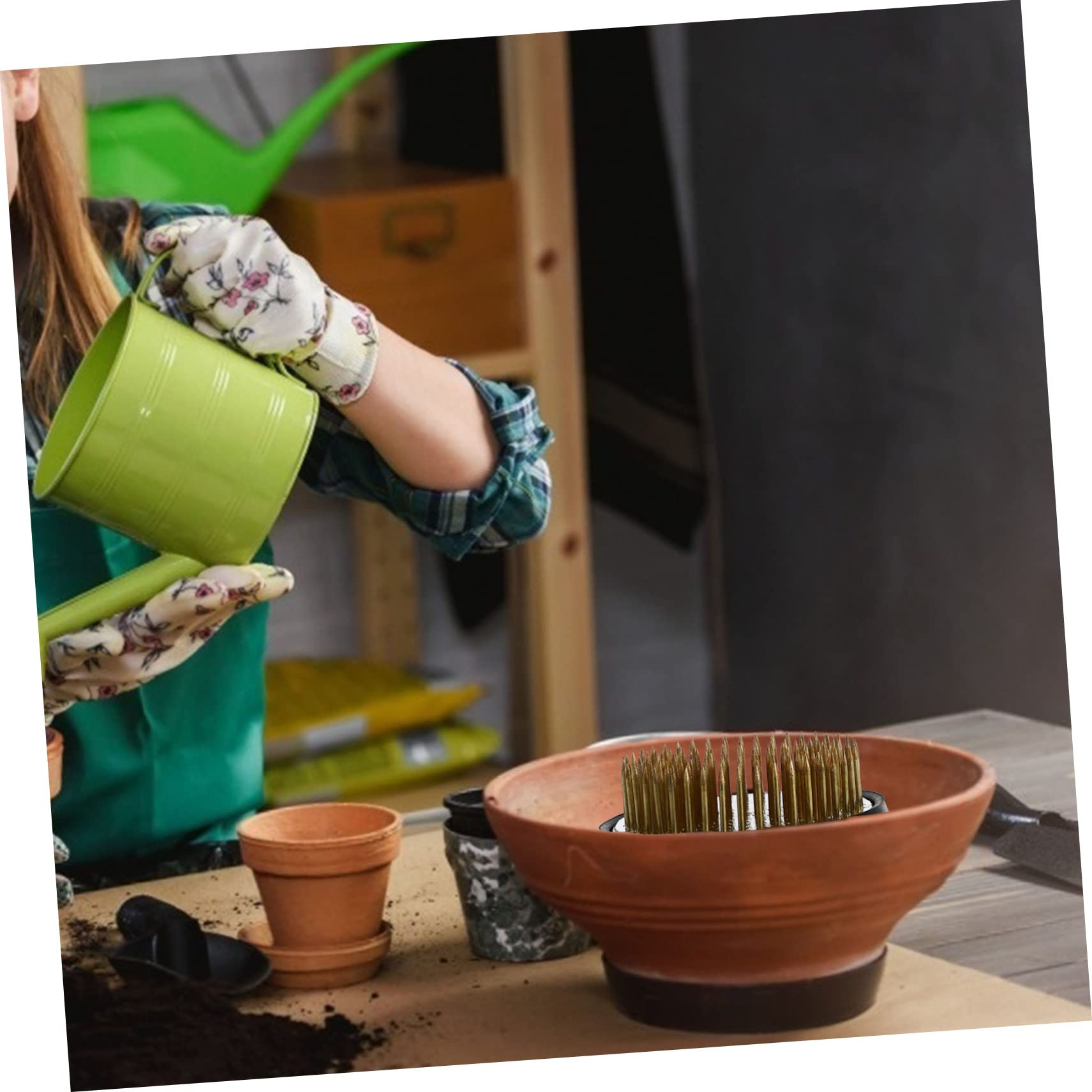 AUTSUPPL DIY Floral Flower Pin Fixed Tool Flower Arrangement Fixing Tool Long Metal Needles for Sturdy Hold