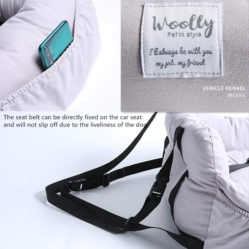 Aidou Dog car seat, Dog Booster seat for Small Medium Large Dogs Cats,pet Travel Booster seat, Dog Safety Car Seat with Storage,Dog car Bed Dual-use for car and Home (Midium Grey) : Pet Supplies