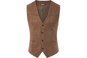 Men's Faux Suede Leather Suit Vest for Western Cowboy Attire