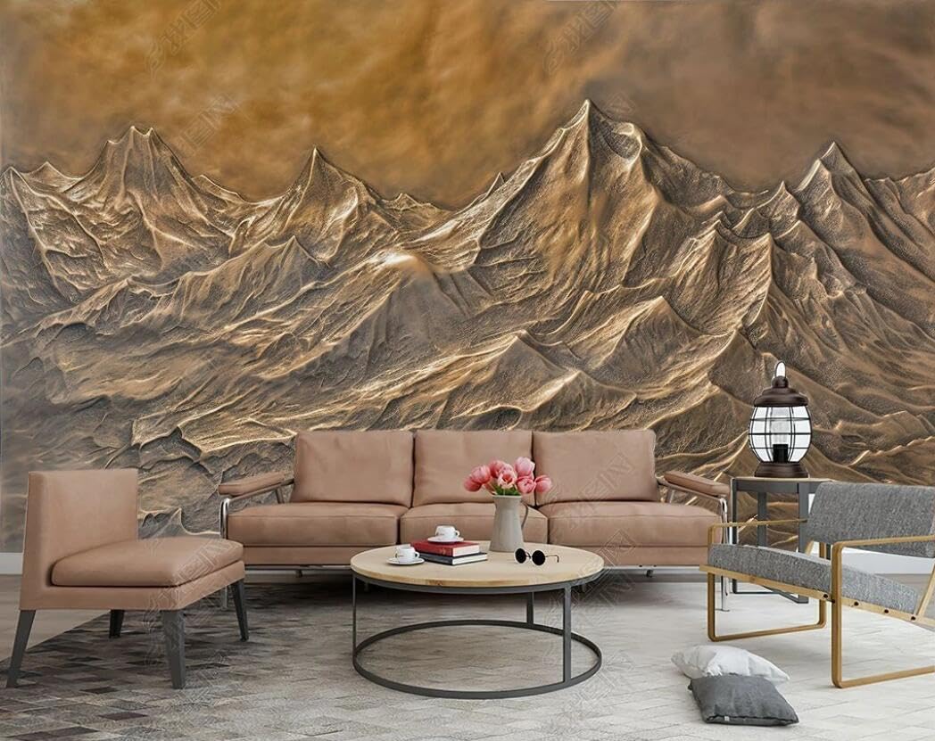 Amazon | FEICHANGWM 銅の山 エンボス加工 200x140cm 壁紙 壁の壁画