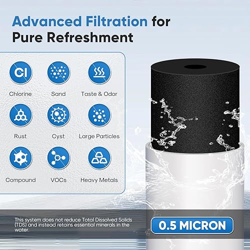 Miniatura 2 de PUREPLUS Filtro de agua para debajo del fregadero, 22000 galones, 99.99% de reducción de cloro, certificado NSFANSI 42, sistema de filtración de