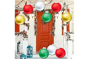 9-Piece Inflatable Christmas Ball Ornaments for Outdoor Holiday Decoration