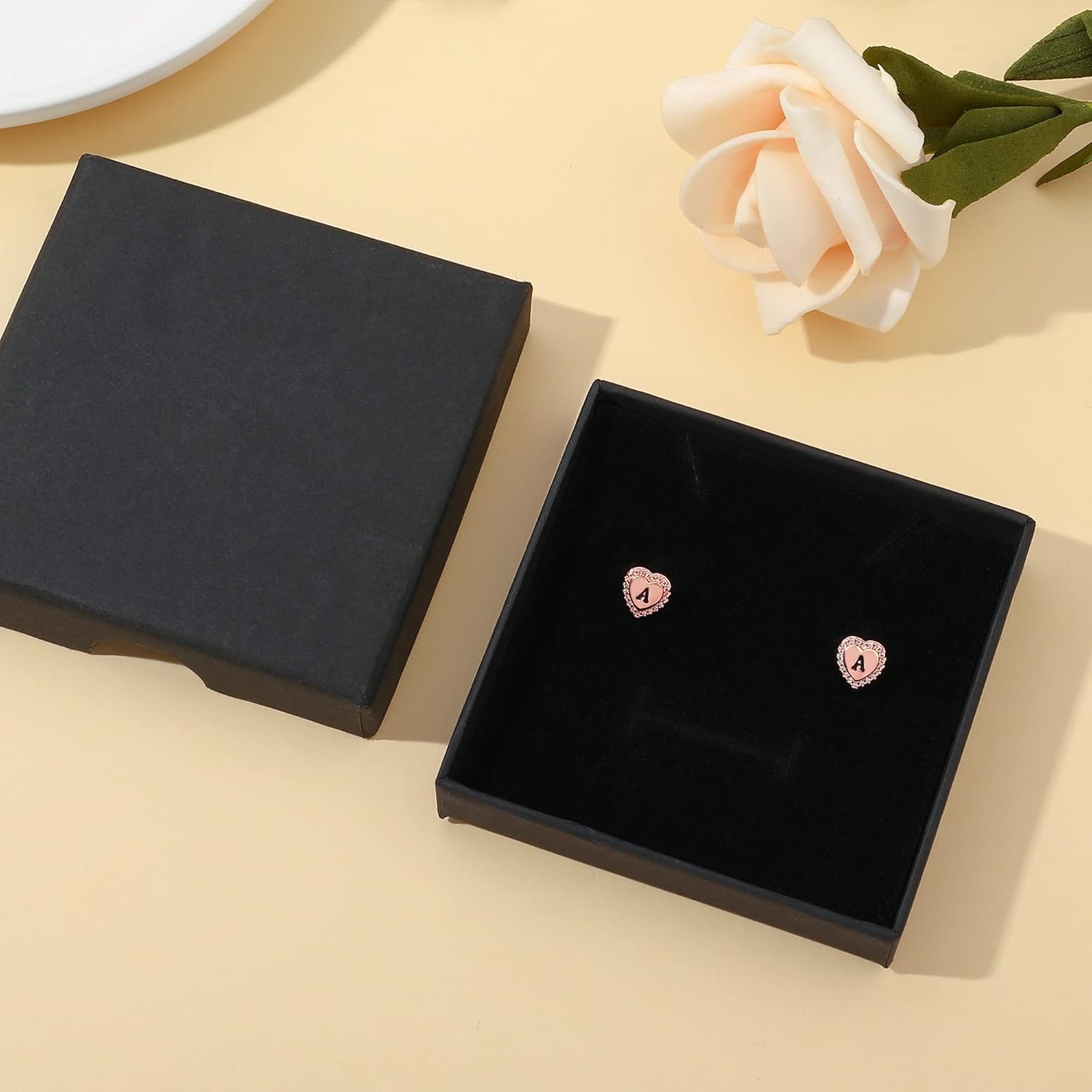 Heart Earrings for Girls Kids, 925 Sterling Silver Post Hypoallergenic Girls Earrings CZ Letter Earrings for Teen Girls Initial Earrings for Little Girls Kids Toddler Christmas Gifts - Image 8