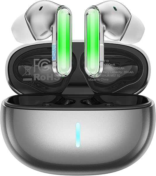 BNARQP MS110 AI Translation Earbuds, Bluetooth Translator Earbuds with App, 40H Playtime with Charging Case, IPX5 Water-Resistant Wireless Earbuds for Travel, Meetings & Language Learning