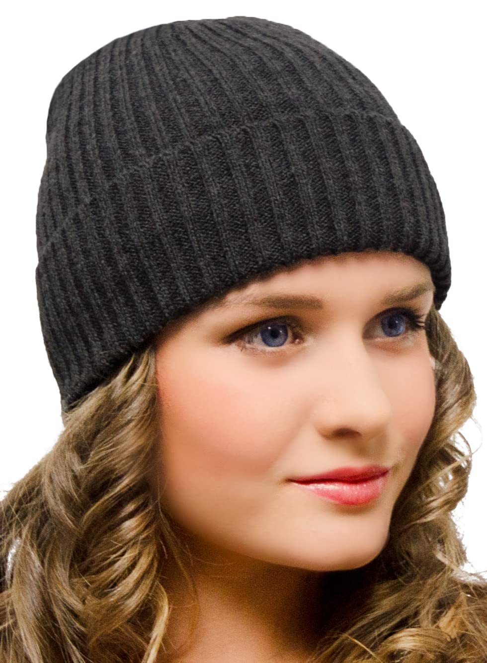 Entire Empire Women's Charcoal Dark Grey Grey Beanie - Winter Hat - Dark Grey Knitted Beanie For - Woolly Hats For Golf Running - Woolley Woollen Cups (Charcoal)