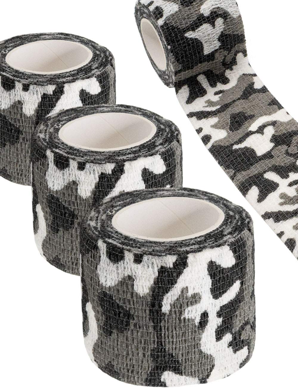 3x Nastro Camouflage, Nastro Tessuto, Impermeabile, Riutilizzabile, Nero/Bianco, 4,5m