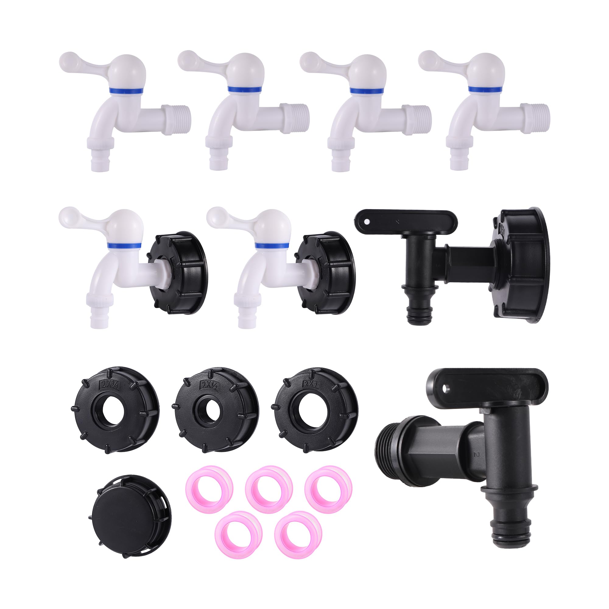 S60 1"3/4"1/2" Adapter do zbiornika IBC 1/2"3/4" Kran spustowy kranu Złącze gwintowane Części zamienne zaworów(8292)