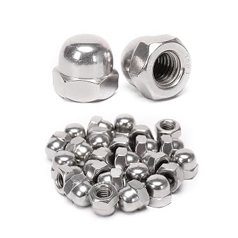 25 Pieces 5/16"-18 Acorn Hex Cap Dome Head Nuts, 304 Stainless Steel 18-8, Bright Finish