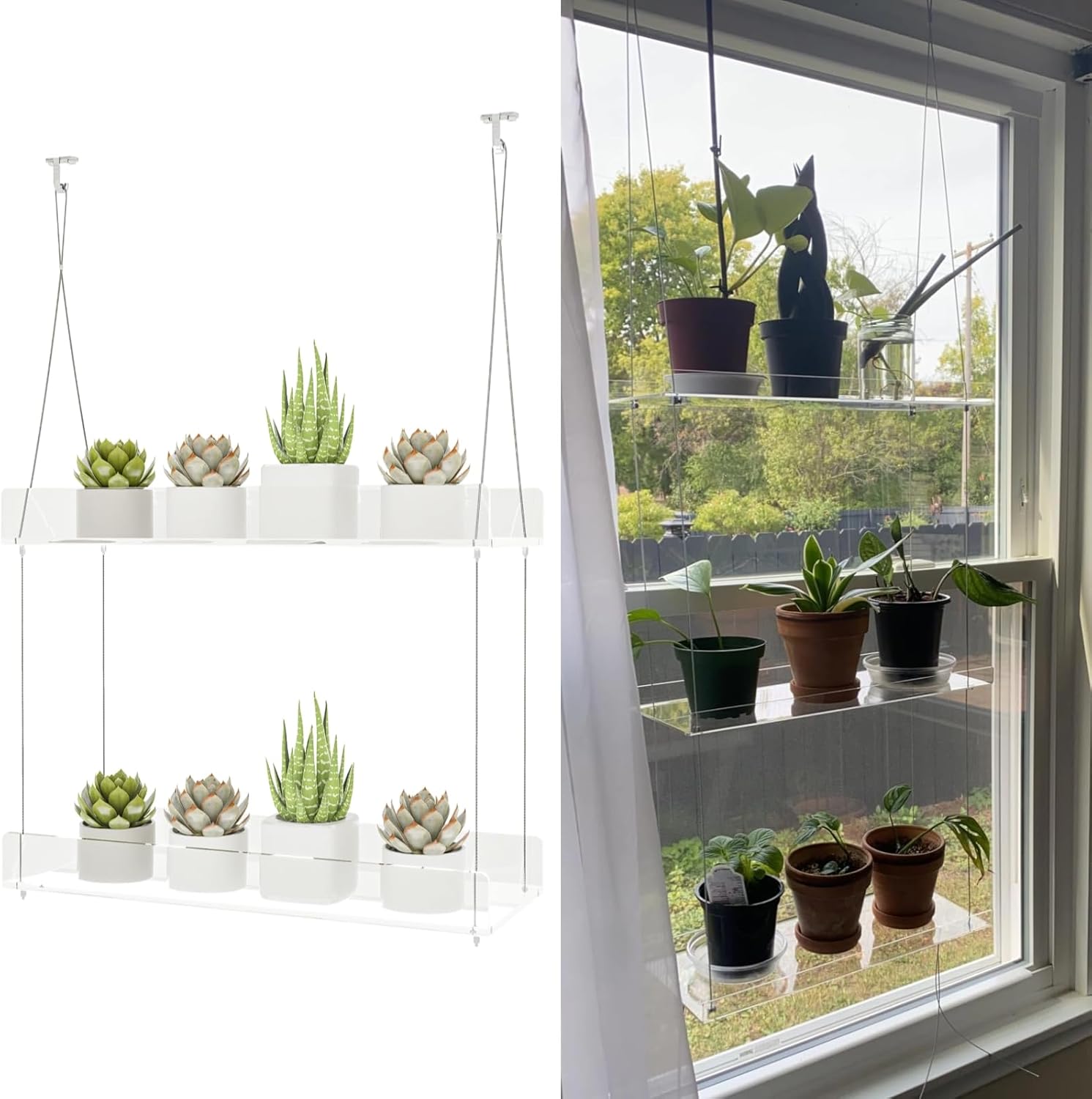 Amazon.com : Sturdy Window Plant Shelves, Clear Acrylic Window Plant ...