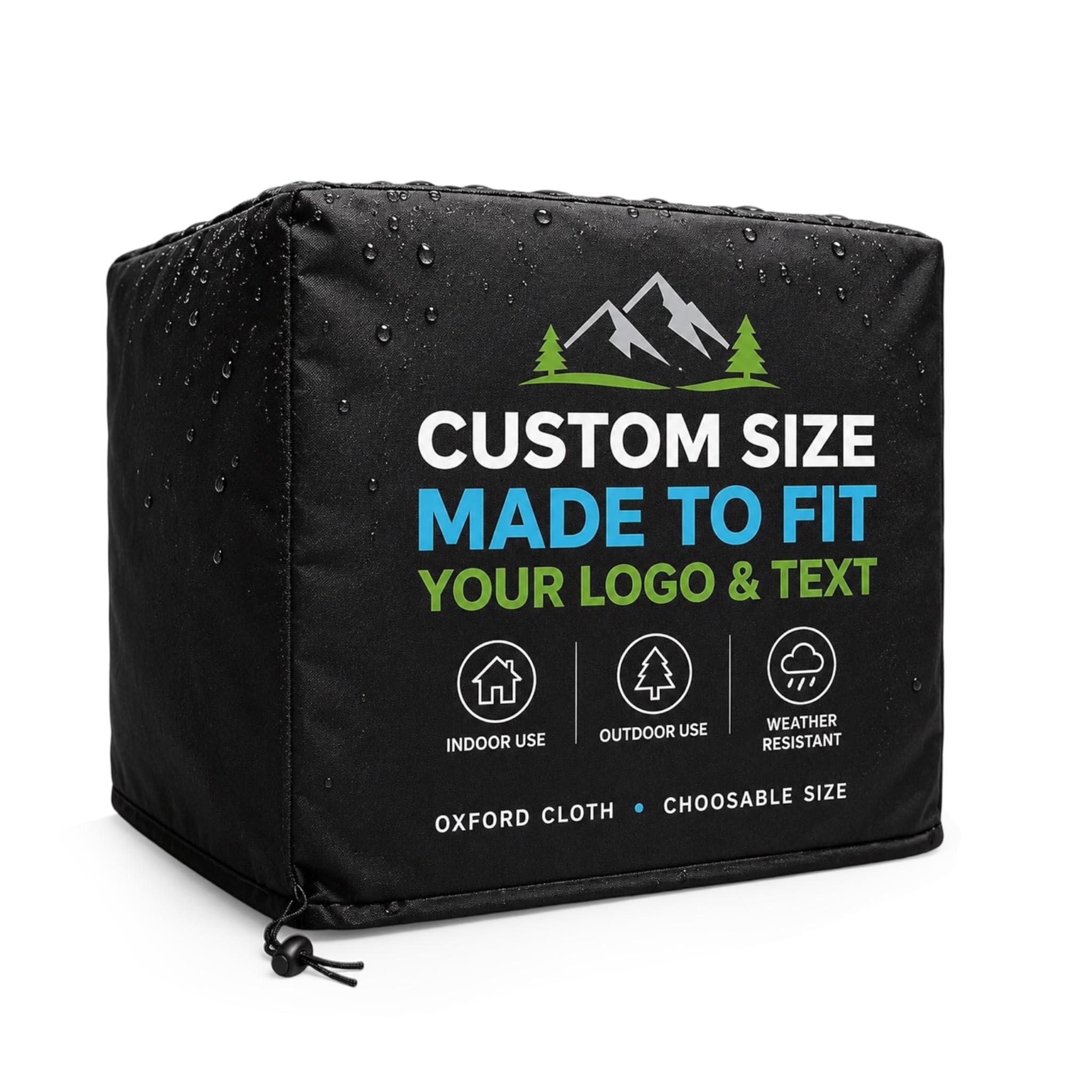 Custom Size Dust Cover, Made to Measure with Logo & Text (210D)